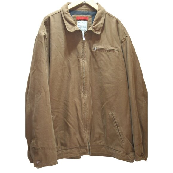 VTG Old Navy Canvas Barn Chore Coat Mens XXL Brown Fleece Lined Workwear Jacket - Picture 1 of 9